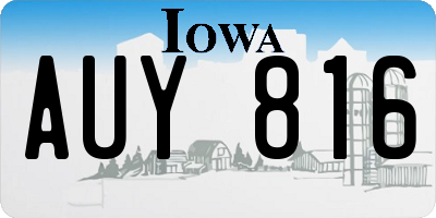 IA license plate AUY816