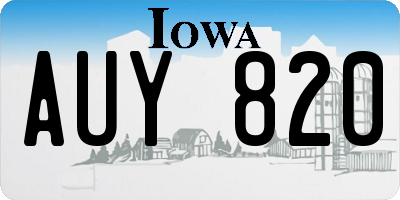 IA license plate AUY820