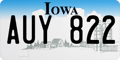 IA license plate AUY822