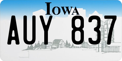 IA license plate AUY837