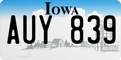 IA license plate AUY839