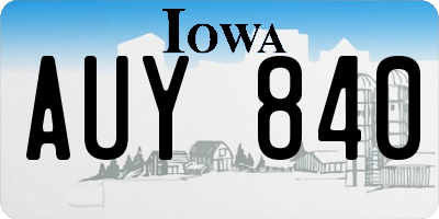 IA license plate AUY840