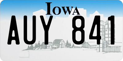 IA license plate AUY841