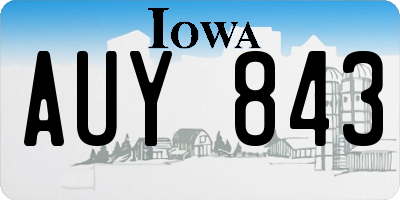 IA license plate AUY843