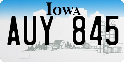 IA license plate AUY845