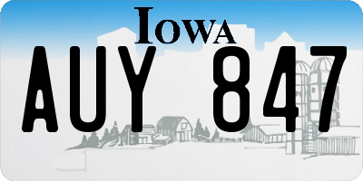 IA license plate AUY847