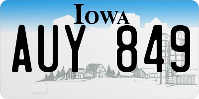 IA license plate AUY849