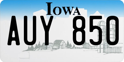 IA license plate AUY850