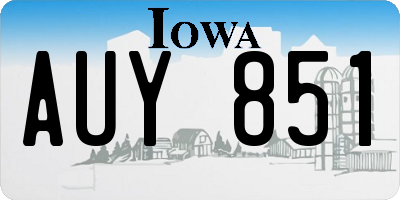 IA license plate AUY851