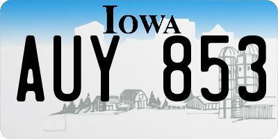 IA license plate AUY853