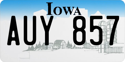 IA license plate AUY857