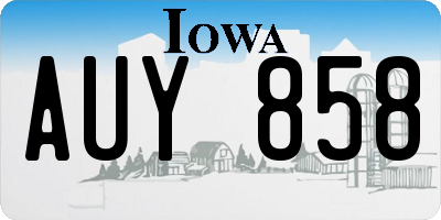 IA license plate AUY858