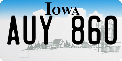 IA license plate AUY860