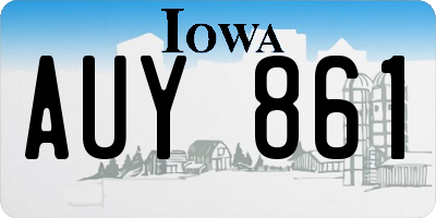 IA license plate AUY861