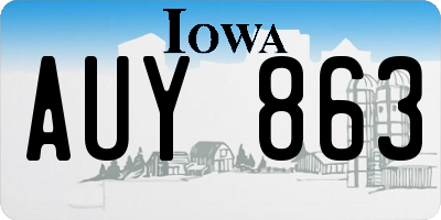 IA license plate AUY863