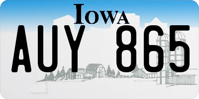 IA license plate AUY865