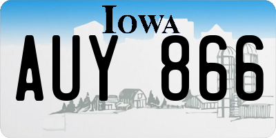 IA license plate AUY866