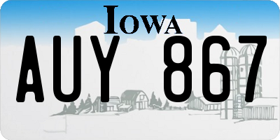 IA license plate AUY867