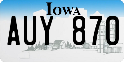 IA license plate AUY870