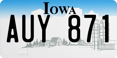 IA license plate AUY871