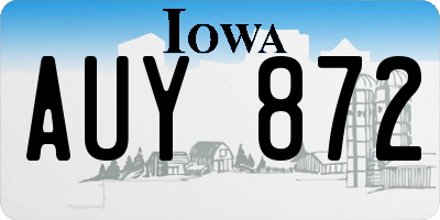 IA license plate AUY872