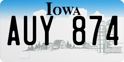 IA license plate AUY874