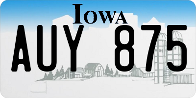 IA license plate AUY875