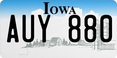 IA license plate AUY880