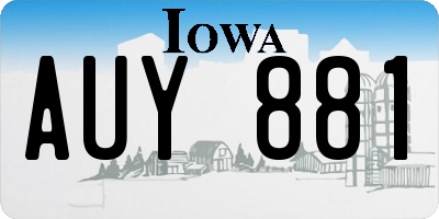IA license plate AUY881