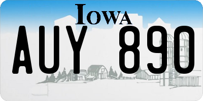 IA license plate AUY890