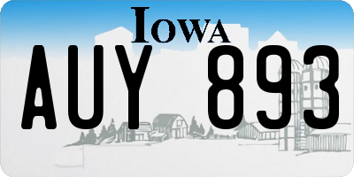 IA license plate AUY893