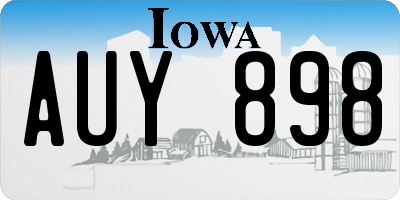 IA license plate AUY898