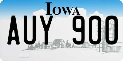 IA license plate AUY900