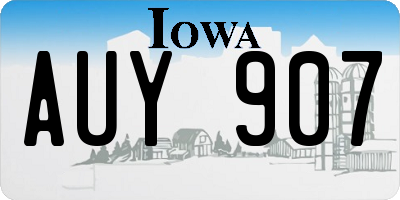 IA license plate AUY907
