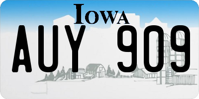 IA license plate AUY909