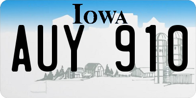 IA license plate AUY910