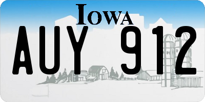 IA license plate AUY912