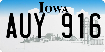 IA license plate AUY916