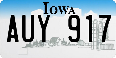 IA license plate AUY917