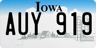 IA license plate AUY919