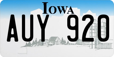 IA license plate AUY920