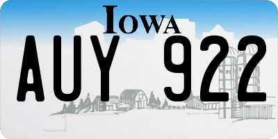 IA license plate AUY922