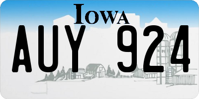 IA license plate AUY924