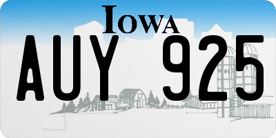 IA license plate AUY925