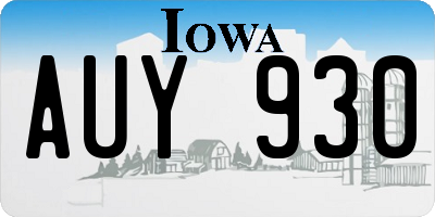 IA license plate AUY930