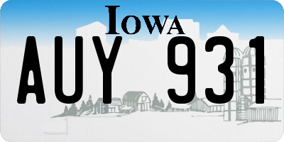 IA license plate AUY931