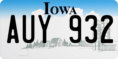 IA license plate AUY932