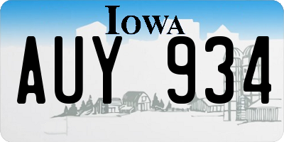 IA license plate AUY934