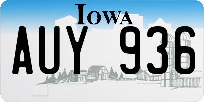 IA license plate AUY936