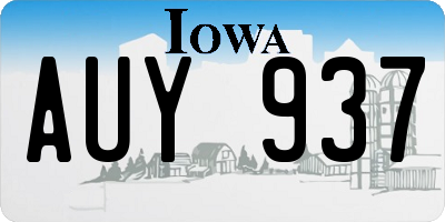 IA license plate AUY937